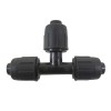 PP trišakis 90° LDPE vamzdžiui su veržikliais 16mm x 16mm x 16mm