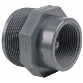 PVC-U nipelis išorinis sriegis / vidinis sriegis EFFAST 1¼“ x 1”