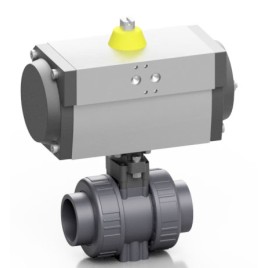PVC-U rutulinė sklendė su pneumatiniu aktuatoriumi BK1 dvipusio veikimo Effast, 90 mm