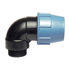 Kompresinė PP alkūnė 90° PE vamzdžiui 50mm x 2" išorinis sriegis, UNIDELTA Kompresinė PP alkūnė 90° PE vamzdžiui 50mm x 2" išorinis sriegis, UNIDELTA