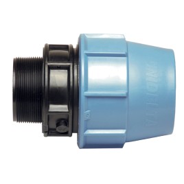 Kompresinis PP adapteris PE vamzdžiui veržiklis / išorinis sriegis 50mm x 1½", UNIDELTA